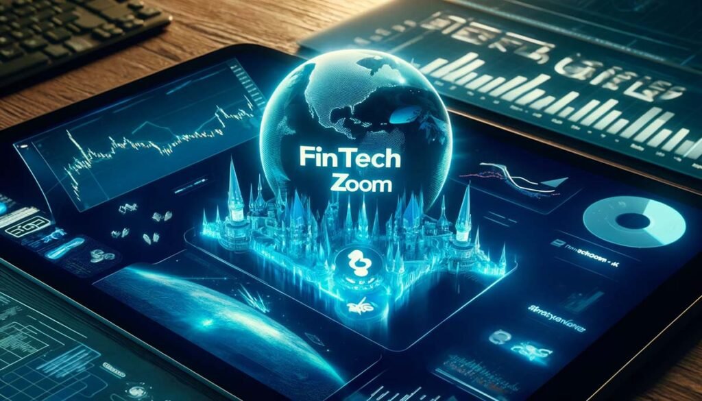 A detailed digital dashboard showcasing Fintechzoom's analysis of Disney stock, featuring stock graphs, charts, Disney logo, and Fintechzoom logo in a professional and futuristic theme.