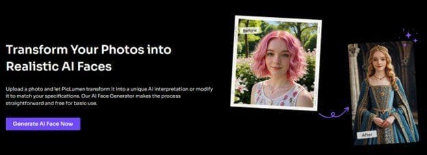 Transform Creativity with PicLumen: The Ultimate Free AI Face Generator 3 Transform Your Photos Into Realistic AI Faces
