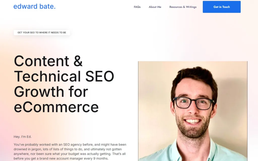 Top 5 SEO Freelancers Every Startup Should Know | Services, Pricing, and Reviews 6 Edward Bate