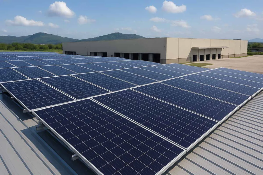 Commercial Warehouse with HMS Photovoltaik Solar Panels