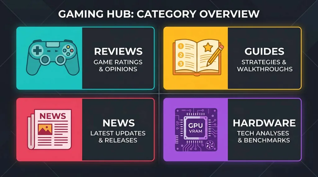 RevolverTech Gaming platform review 2026 showing game guides and reviews on desktop and mobile