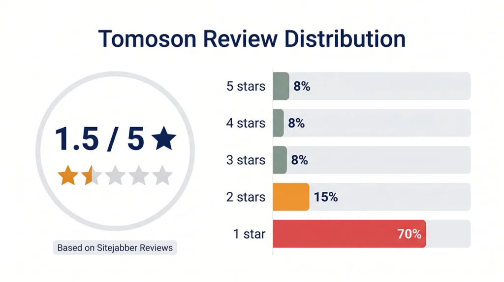 Tomoson Reviews 2026: Is It Legit or a Waste of Money? 3 Tomoson Sitejabber rating of 1.5 stars based on user reviews